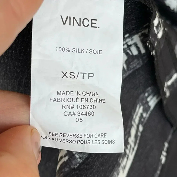 Vince 100% Silk Striped V-Neck Tunic Dress xs - Picture 4 of 6
